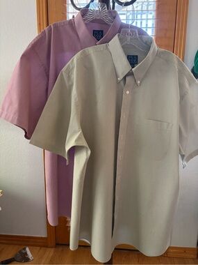 Jos. A. Bank Short Sleeve Button-Down Shirts — Olive & Burgundy
